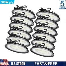12 Pack 300W UFO Led High Bay Light Shop Warehouse Commercial Industrial 90-277V