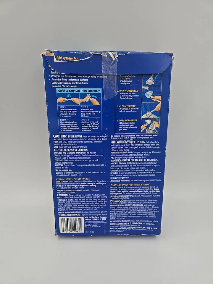 Kit de sistema de limpieza de varita de baño Clorox BATH WAND varita retirada NOS + almohadillas Foto 2 de 4