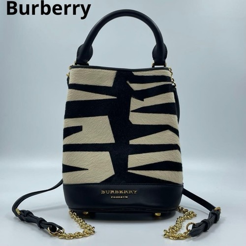 Burberry Prorsum Zebra Mini Backpack Calf Hair Leather Black Rucksack Purse