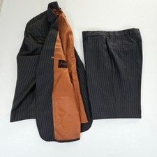 Jos. A. Bank Joseph Mens 40R Suit 100 Wool Pinstripe Charcoal Gray 2 Piece