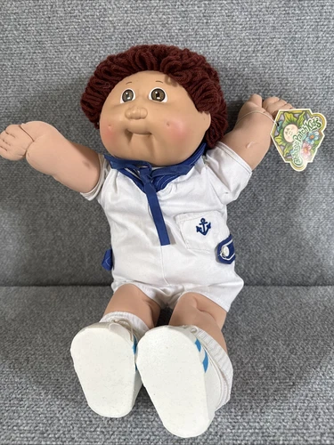 Cabbage Patch Kid Boy Doll w Sailor Outfit Shoes Head Mold 2 Brown Eyes Dimples