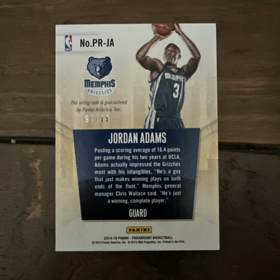 2014-15 帕尼派派拉蒙 | 乔丹亚当斯新秀卡签名 RC 🔥 | 97/99 — 第 2/3 张图片