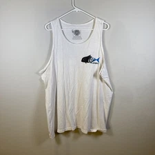 Vintage Hawaiian Island Creations Surfing Men’s White Tank Top Distressed Xxl