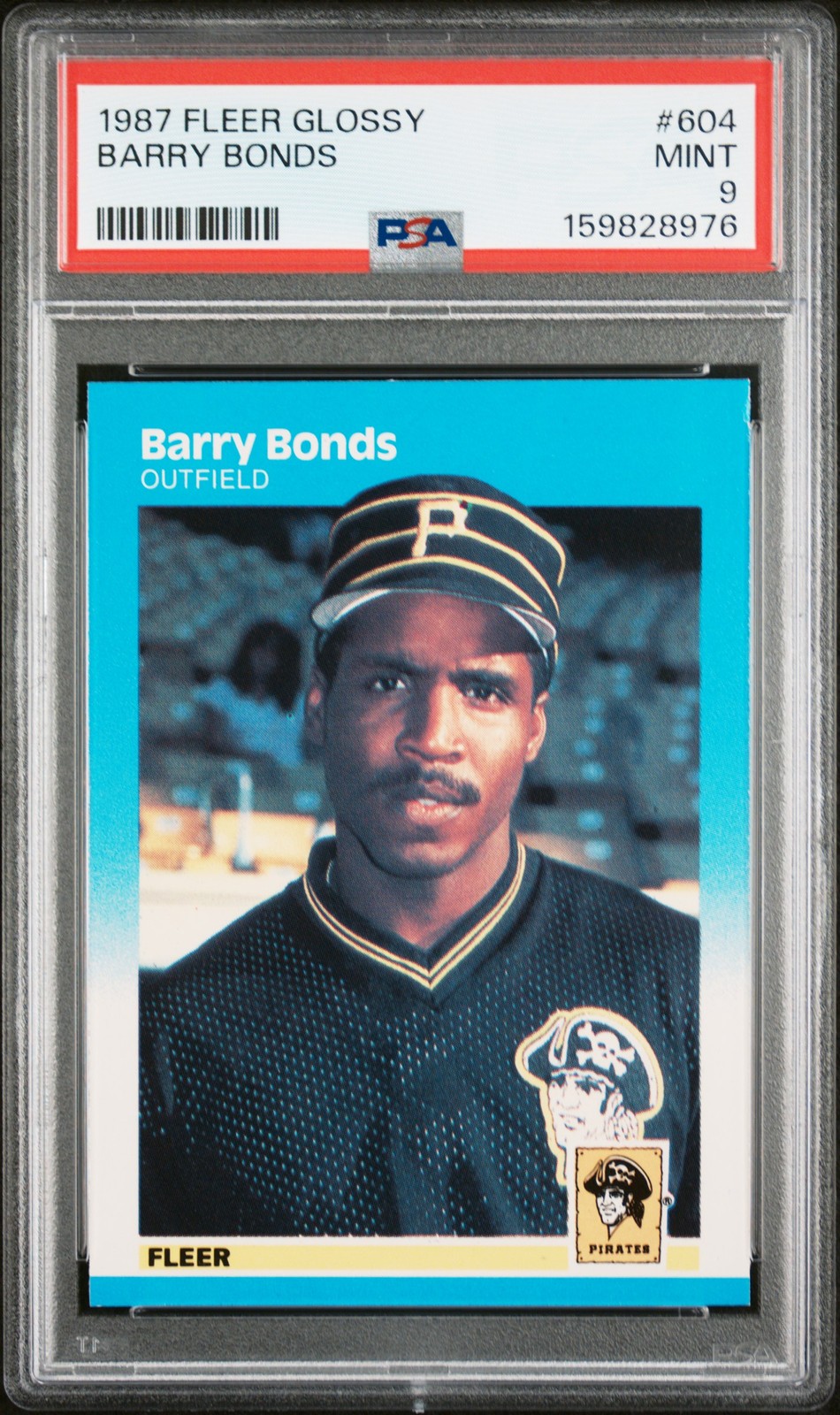 1987 FLEER GLOSSY #604 BARRY BONDS ROOKIE RC PSA 9