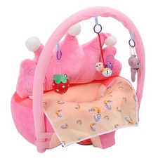 Baby Support Seat Learning To Sit Chair Crown Shaped Plush Baby Sitting Chair