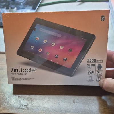 Onn 7in Android Tablet 32GB 3GB Wi-Fi Bluetooth IPS Cam Expandable Black