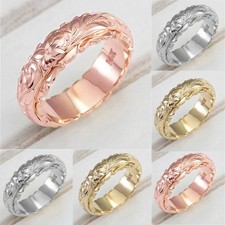 Anillo de compromiso con decoración de dedos anillo patrón de flores anheladas boda anillo nupcial И ๑