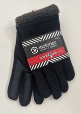 Isotoner Signature Casual Smartouch Black Fleece Gloves  Medium