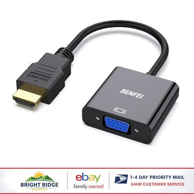 Compact HDMI to VGA Converter for Desktop and Laptop, Lightweight for Travel