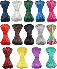 2Mm Satin Nylon Trim Cord, Rattail Silk Cord,14 Bundles 140 Yards Assorted Color
