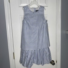 NWT~GIRLS~VICTORIA BECKHAM for TARGET~BLUE&WHITE PLAID~GINGHAM DRESS size L~CUTE