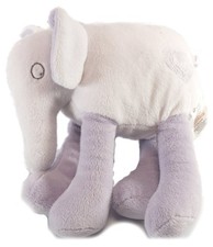 Doudou éléphant blanc mauve Grain de Blé 18 cm