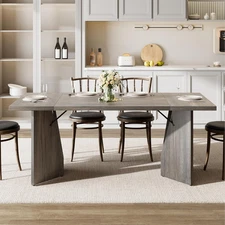 Dining Room Table 6, 71 in Rectangular Kitchen Table Dining Room Furniture with