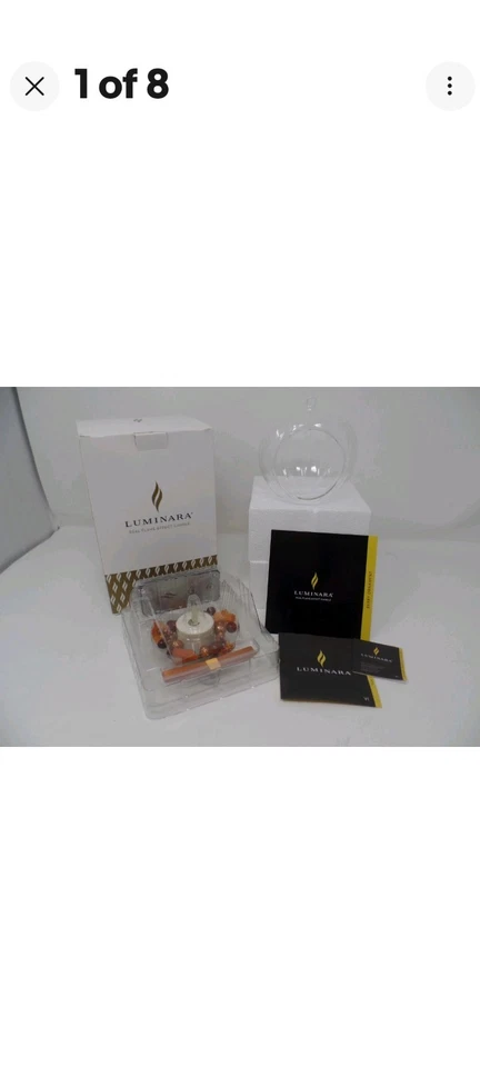 Lot of 3 Luminara Berry Fall Pumpkin Ornament Flameless Effect Tealight Candle - Image 2 of 4