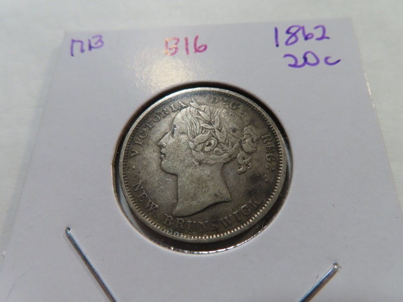 B16 Canada New Brunswick 1862 Silver 20 Cents