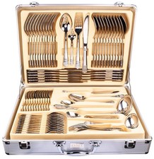 NEW GREEK HEAVY 72PCS CUTLERY SET STAINLESS STEEL CANTEEN WEDDING CHRISTMAS