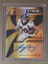 2019 Panini Gold Standard Gold Strike /99 Phillip Lindsay Auto Denver Broncos 