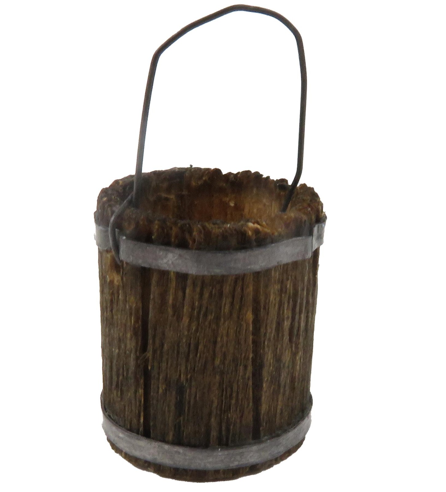 Dolls House Rustic Barrel Bucket Pail Wooden Garden Farm Stable Ranch Accessory