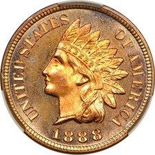 1888 1C Indian Cent CACG PR64RD (PHOTO SEAL)