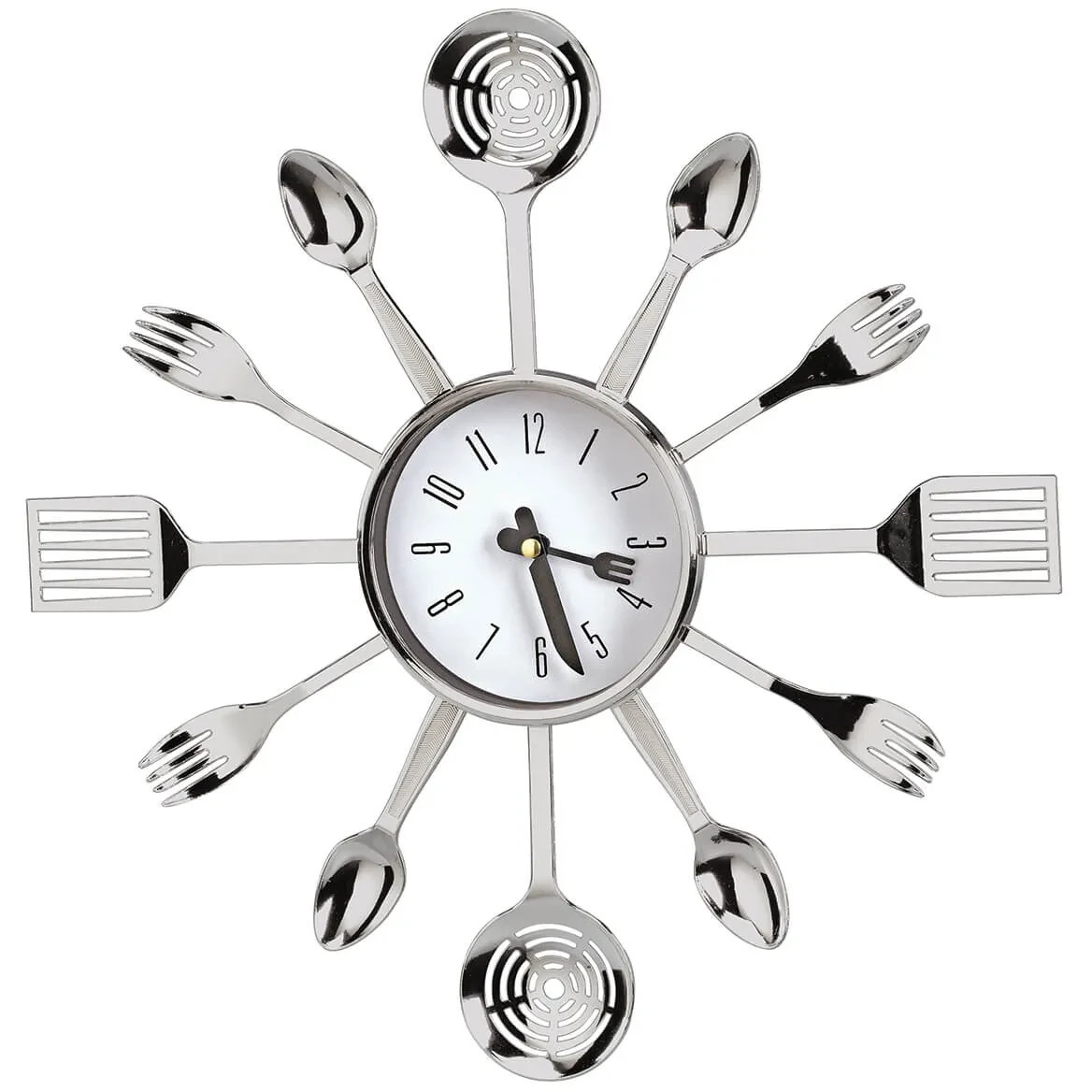 Kitchen Wall Clock 3D Modern Utensils Creative Cutlery Kitchen Spoon Fork Wall