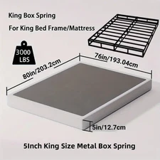 Box Spring 5" in Steel Mattress Bed Foundation Folding King Size