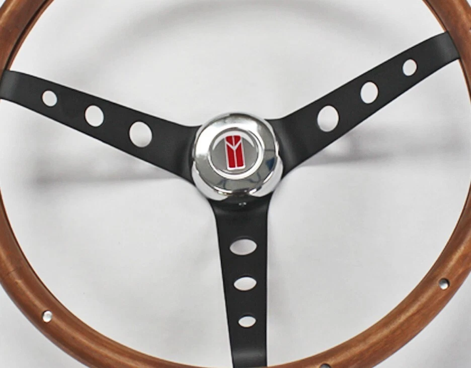 Oldsmobile Cutlass 442 Delta 1967 volante de madera 15" radios negros Foto 2 de 4