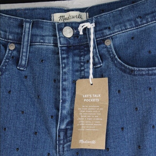 Madewell Women's Slim Straight Jeans Navy Polka Dots Size 28 - Bild 4 von 10