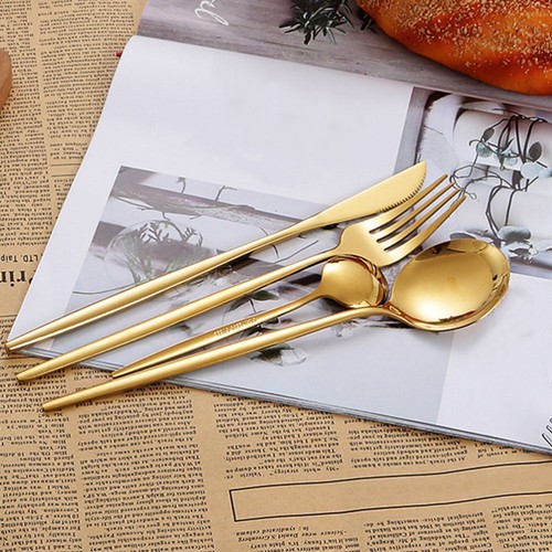 Cubiertos de acero inoxidable utensilios de cocina reutilizables cuchara tenedor comedor - Imagen 6 de 12