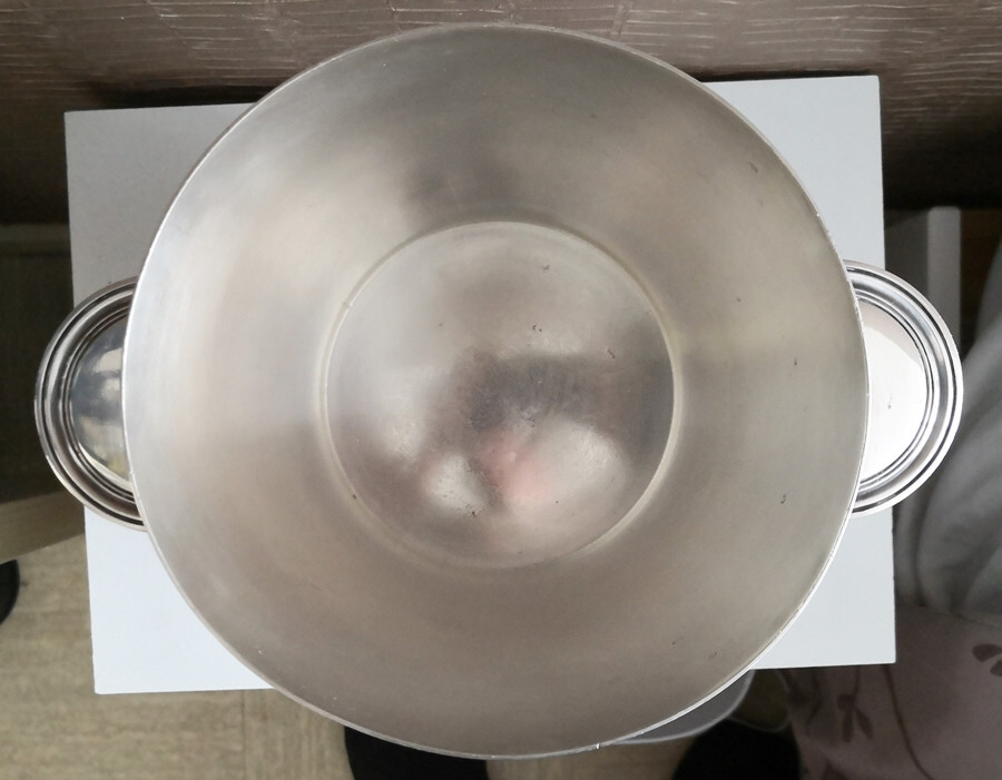 OLD ART DECO CHAMPAGNE BUCKET in SILVER METAL hallmarks ERCUIS