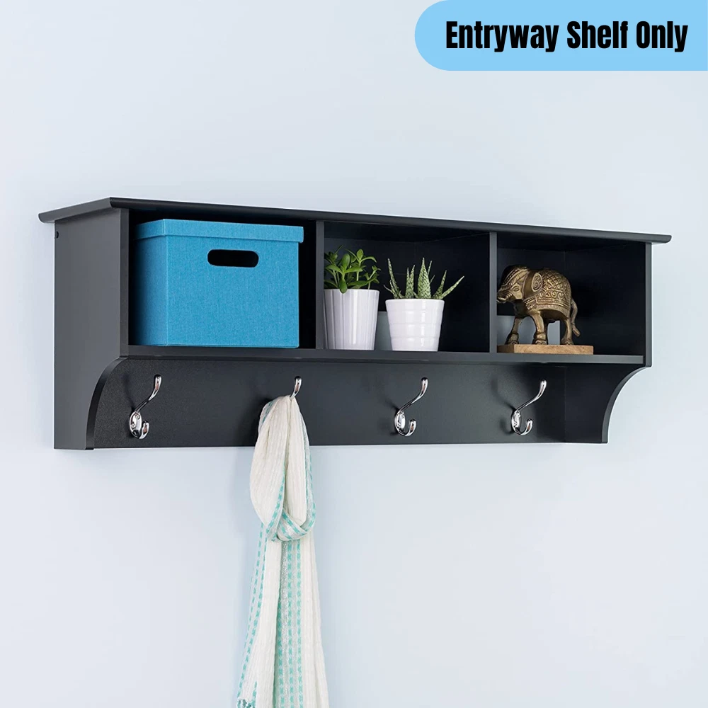 Entryway Shelf With 4 Hooks