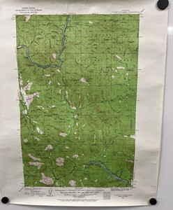 1935 Montana KOOTENAI River Forest Roads Trails Mines Towns Streams Map Antique