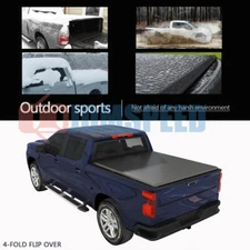 5.5FT 4-FOLD Truck Bed Tonneau Cover Soft Folding For Ford F150 2015-2020