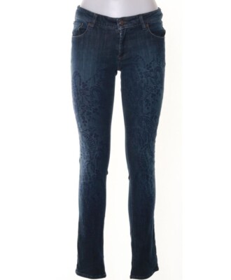 Odd Molly Luxus Jeans mit Stickereien Jacquard Muster Stone Washed 1 2 Wie NEU