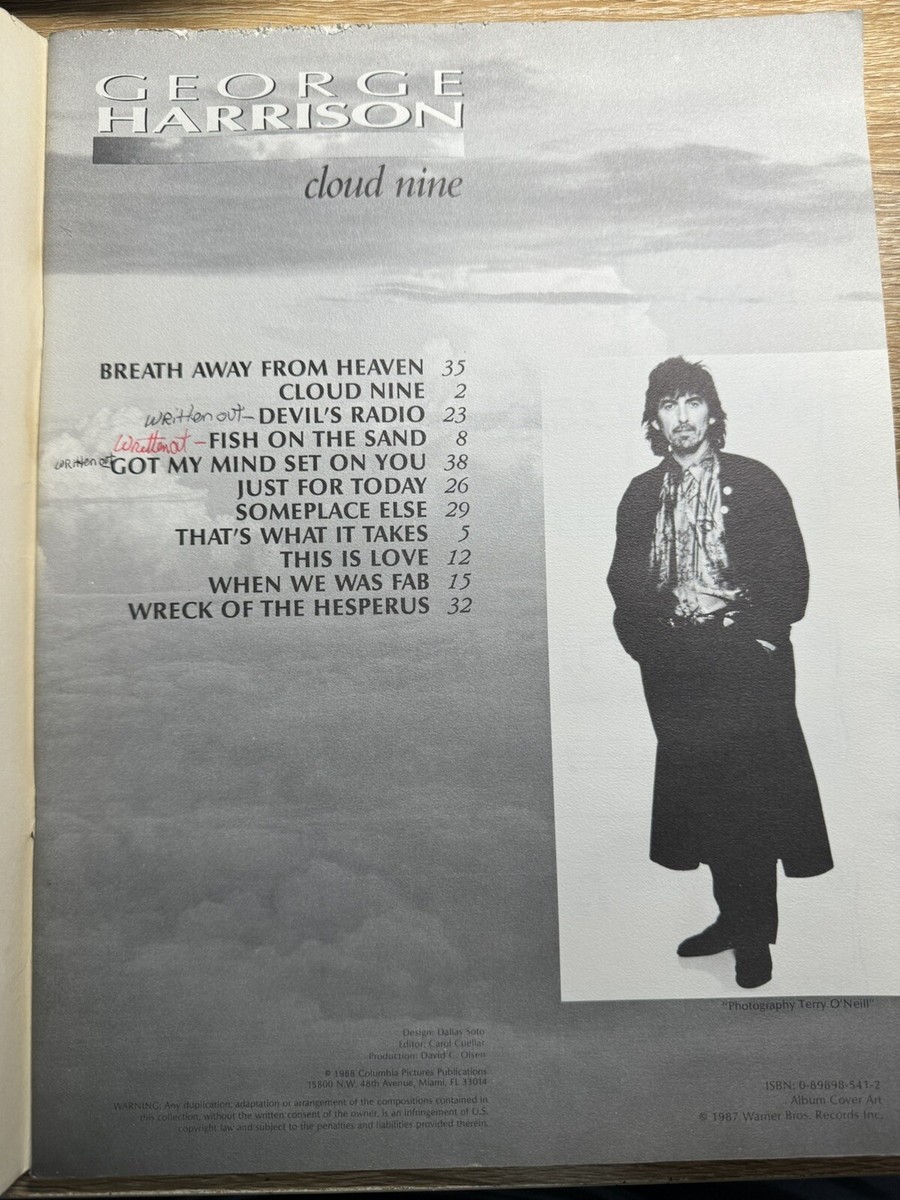 George Harrison, Cloud Nine, Songbook, 1988 | eBay