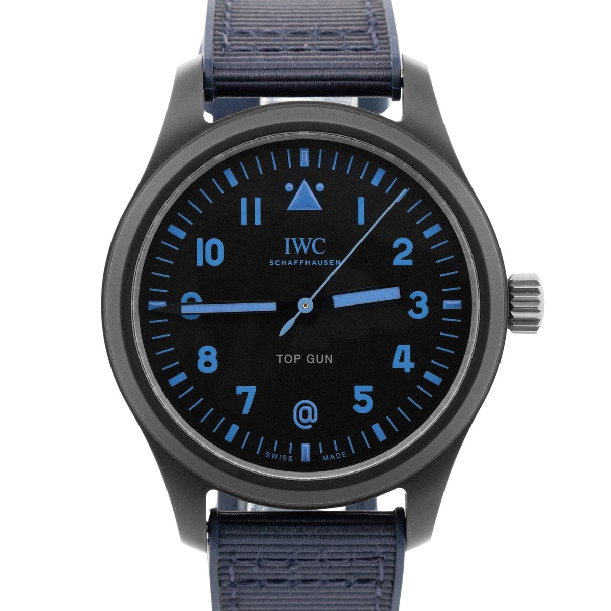 2023 PAPERS IWC Pilot TOP GUN Black Ceramic Blue Watches@ IW326904