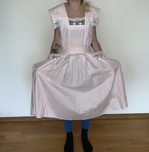 Abito Jessica McClintock Tg 9 Gunne Sax Abito Vittoriano Cotone Tasche - Foto 2 di 9