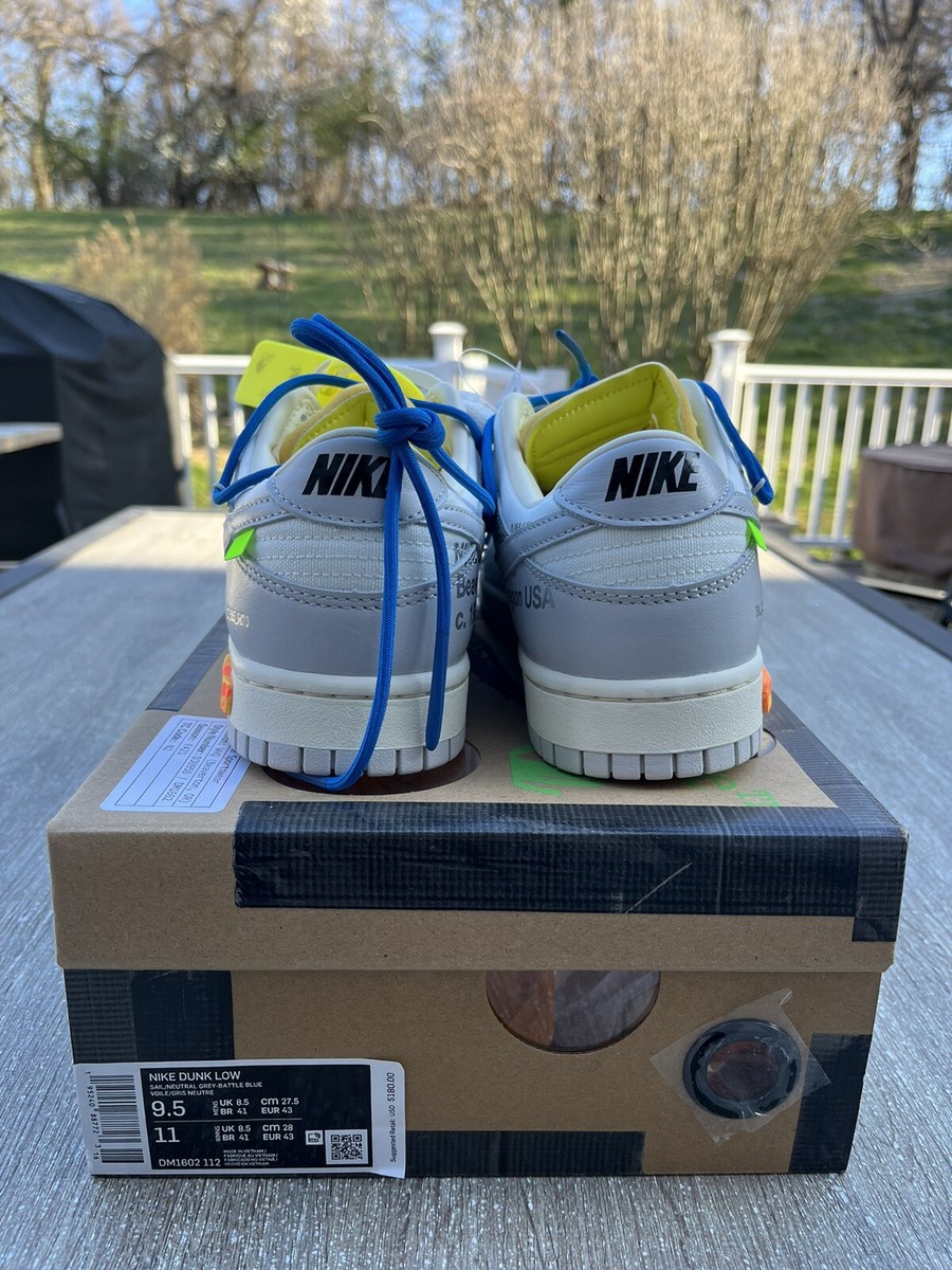 Off-White×NikeDunkLow\"Sail/NeutralGray\" DM1602-107 Off-White Nike Dunk Low Sail Neutral Gray Lot 48