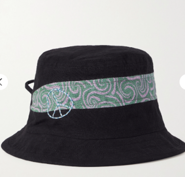$220 NEW Story Mfg.Embroidered Appliquéd Organic Cotton Bucket Hat