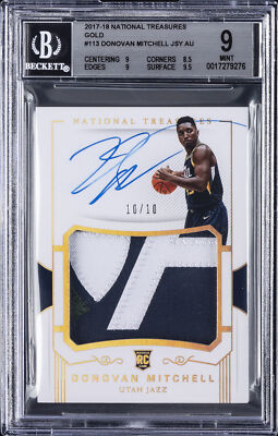 2017 NATIONAL TREASURES RPA GOLD #113 DONOVAN MITCHELL RC PATCH