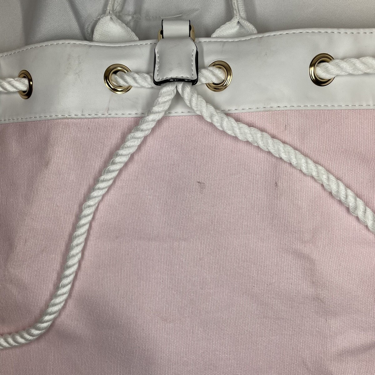Victoria Secret Pink Striped Cinch Drawstring Tote Backpack Victoria Secret Pink Striped Cinch Drawstring Tote Backpack  main image 2
