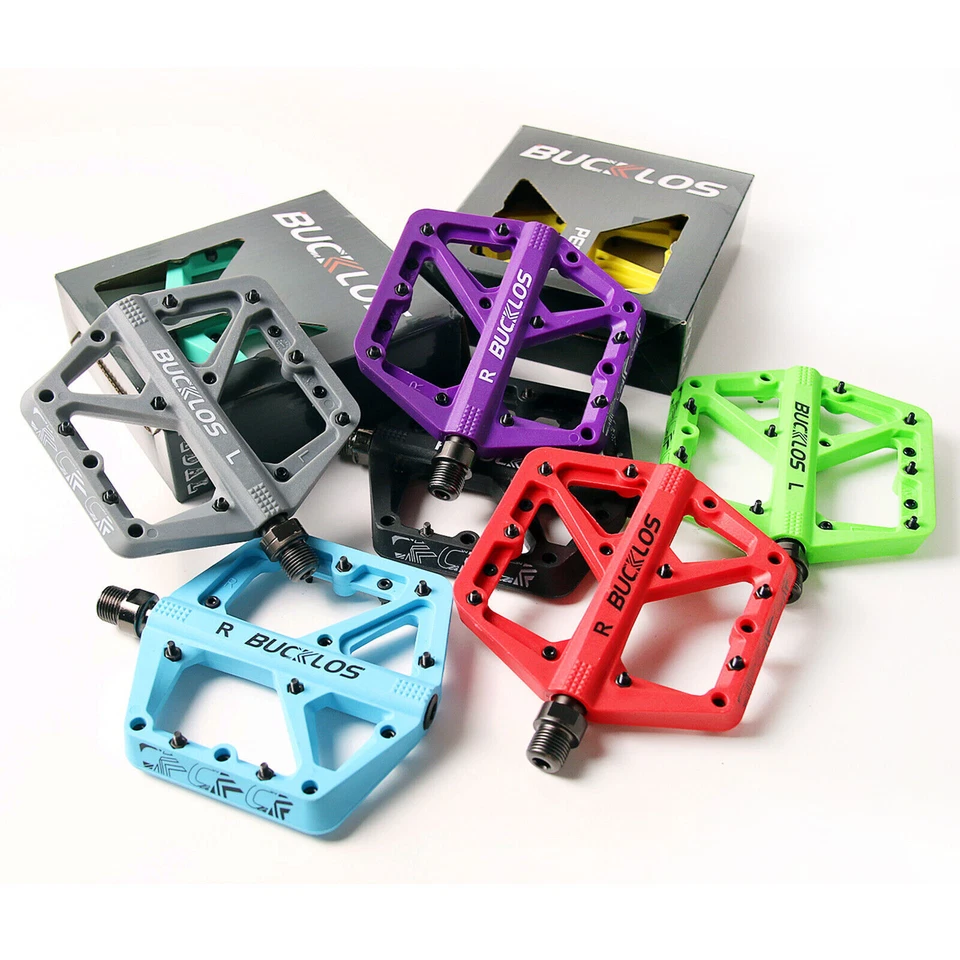 Pedales de nailon para bicicleta de carretera Fit ROCKBROS MTB ensanchamiento ligero 9/16" DU Pedal de rodamiento Foto 3 de 4