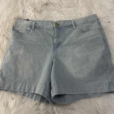 Gloria Vanderbilt womens all around slimming shorts 14 blue stripe