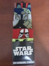Star Wars Casual Crew Socks 6 Pair Size 8-12 Baby Yoda Mandalorian