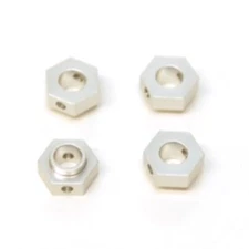 STRC ST8356S Aluminum Hex Adapters (4 pcs) : Traxxas 4Tec 2.0 Silver