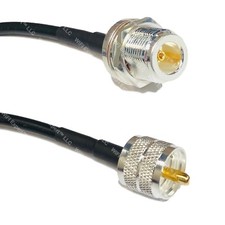 RG58 Silver N FEMALE BULKHEAD to PL259 UHF Male Coax RF Cable USA Lot