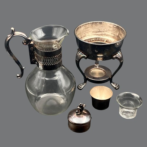 Vtg FB Rogers Silver Plated Glass Coffee Tea Carafe Pot with Candle Warmer Base - Picture 22 of 22