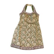 Green Indian Suit Set w/ Embroidered Top, Lengha & Dupatta | Women’s S/M Outfit