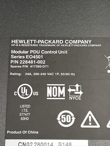 For Parts Hewlett-Packard HP Series EO4501 Modular PDU Control Unit 228481-002 - Picture 9 of 9