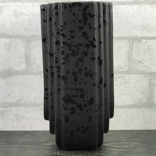 Vtg Haeger 1999 Black Vase Linear With Glossy Droplets - Picture 10 of 12