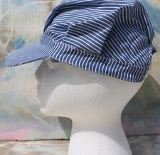 Children Youth Train Engineer Blue Ticking Cap Hat, 100 Cotton Adjustable New